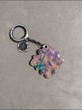 Patricia Nash Grape Leaf Floret Leather Keychain/Purse Charm- NWOT